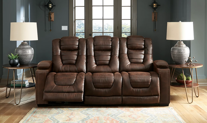 Modern Heritage Owner's Box Brown Leather Power-Reclining Living Room Set