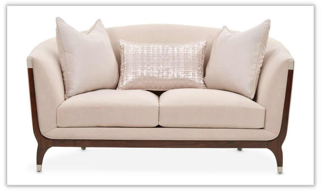 AICO Paris Chic Loveseat in Tiramisu Espresso