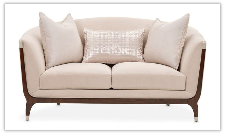 AICO Paris Chic 2 Piece Fabric Living Room Set in Beige