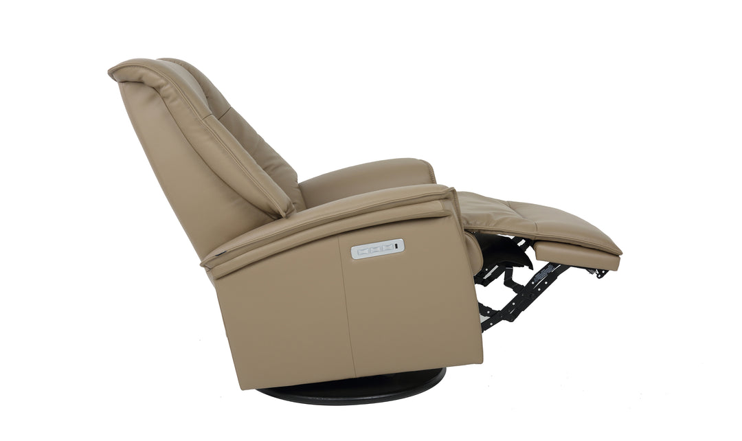 Fjords Paris Leather Power Recliner Chair with Swivel Base & Power Headrest