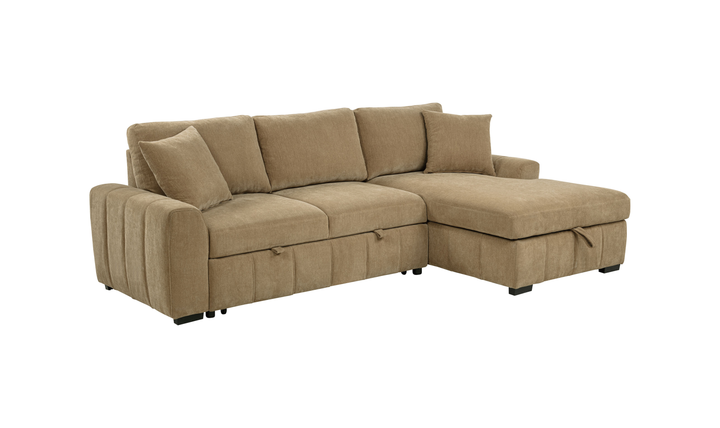 Modern Heritage Pastrana Fabric Sleeper Sectional Chaise Sofa