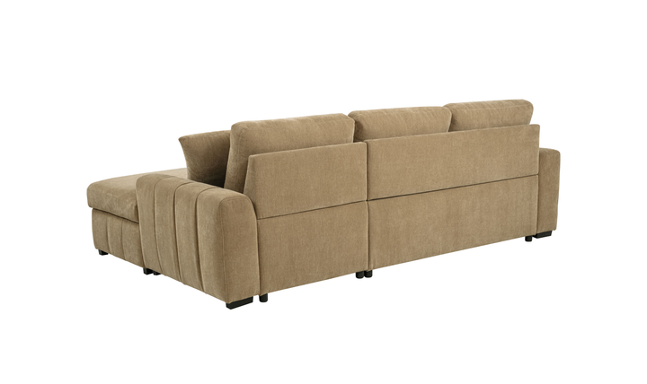 Modern Heritage Pastrana Fabric Sleeper Sectional Chaise Sofa - Jennifer Furniture