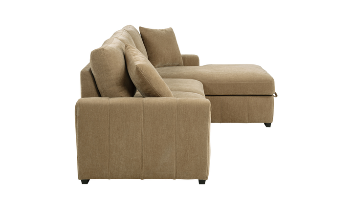 Modern Heritage Pastrana Fabric Sleeper Sectional Chaise Sofa - Jennifer Furniture