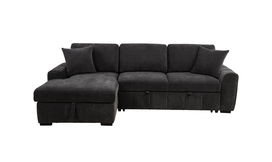 Modern Heritage Pastrana Fabric Sleeper Sectional Chaise Sofa - Jennifer Furniture