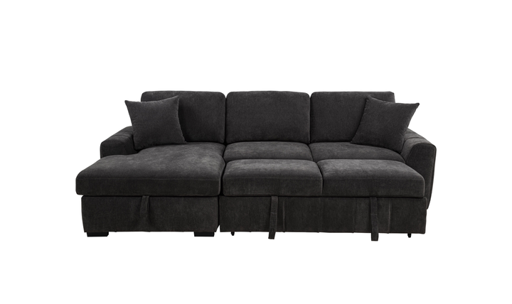 Modern Heritage Pastrana Fabric Sleeper Sectional Chaise Sofa - Jennifer Furniture