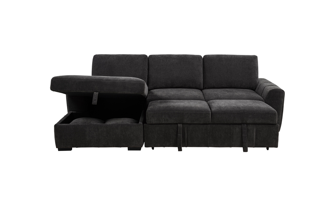 Modern Heritage Pastrana Fabric Sleeper Sectional Chaise Sofa - Jennifer Furniture