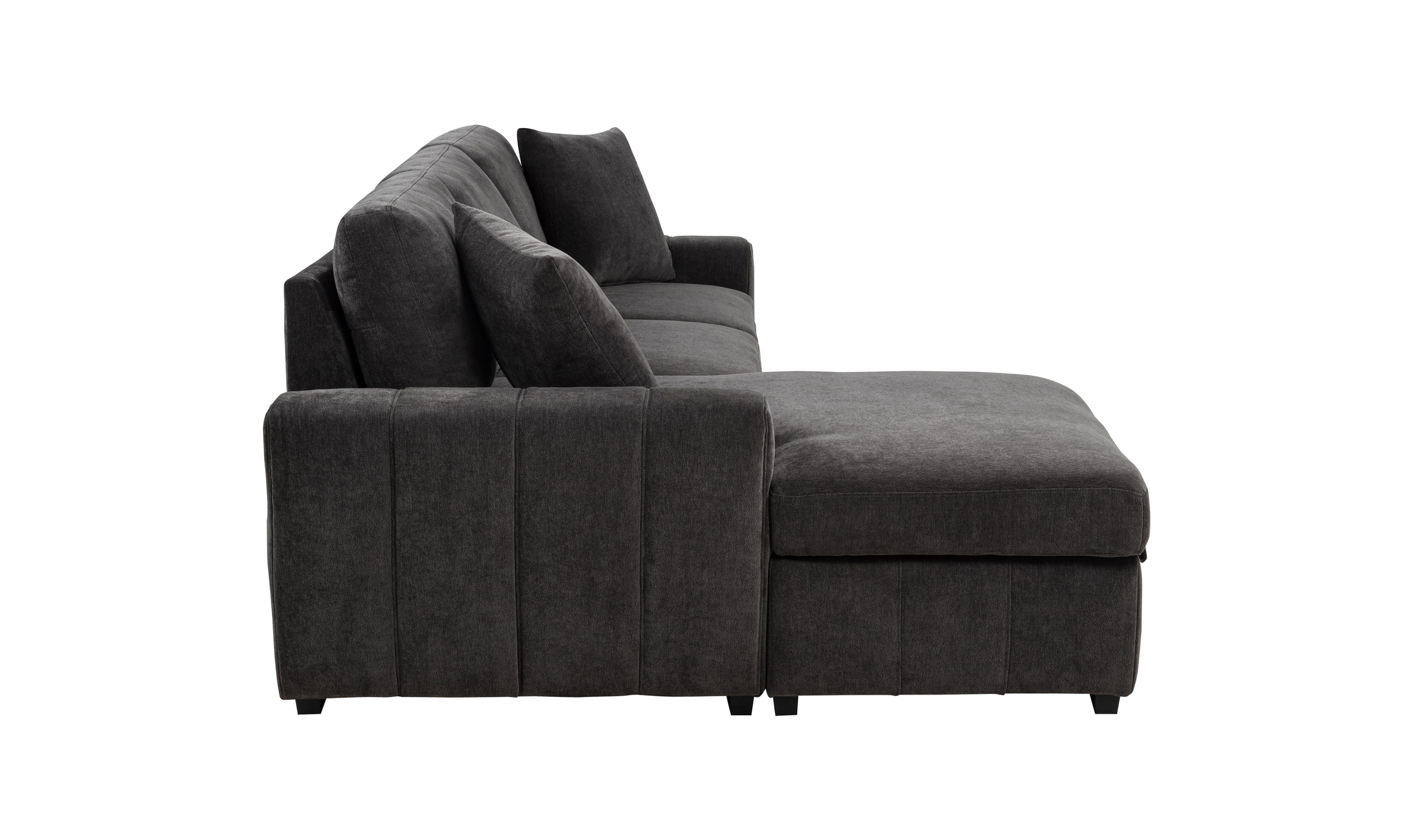 Modern Heritage Pastrana Fabric Sleeper Sectional Chaise Sofa - Jennifer Furniture