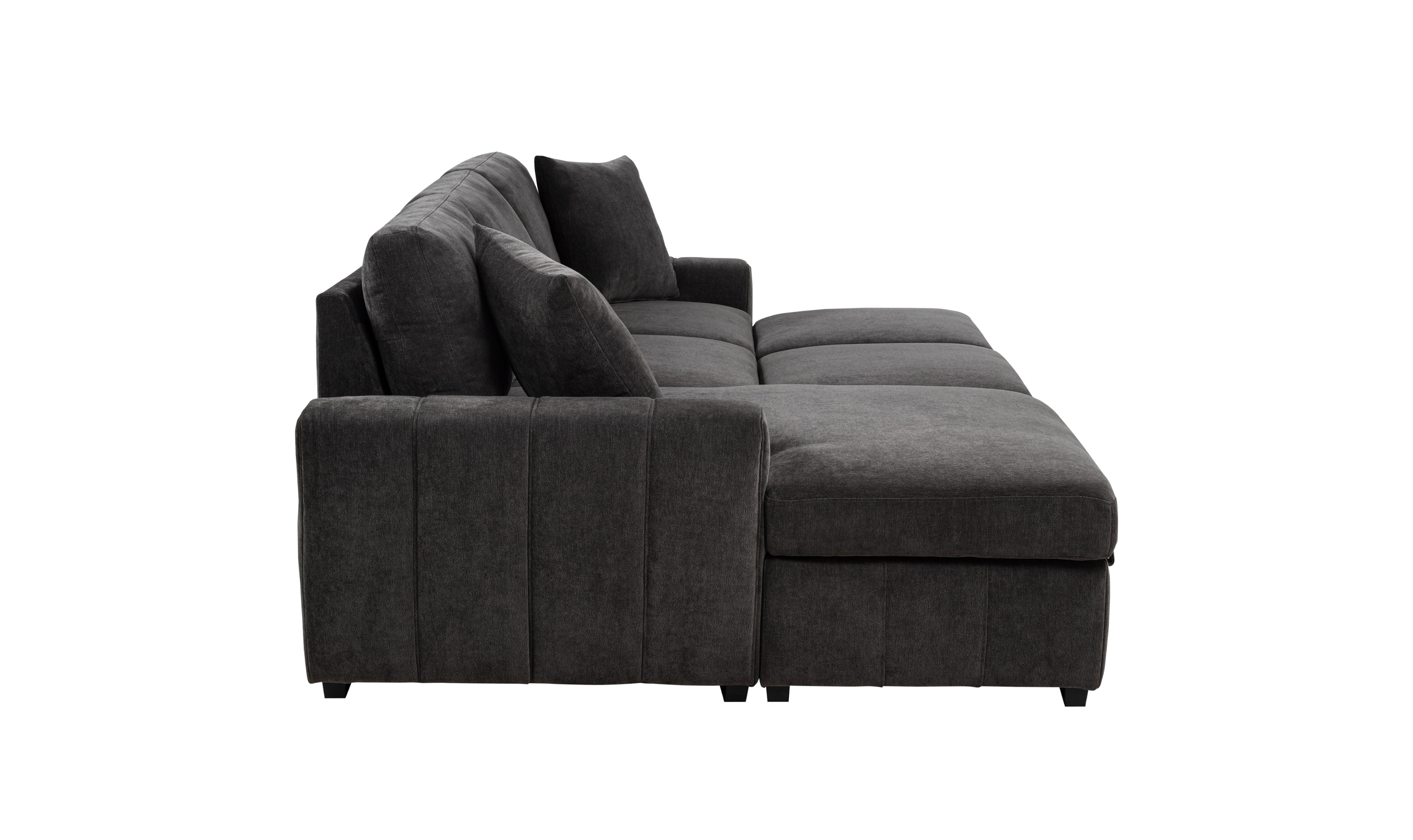 Modern Heritage Pastrana Fabric Sleeper Sectional Chaise Sofa - Jennifer Furniture