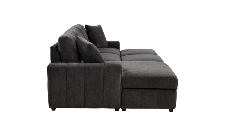 Modern Heritage Pastrana Fabric Sleeper Sectional Chaise Sofa - Jennifer Furniture