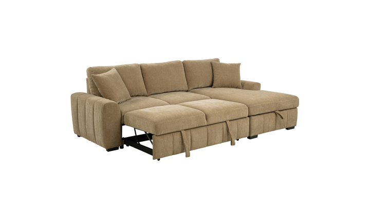 Modern Heritage Pastrana Fabric Sleeper Sectional Chaise Sofa