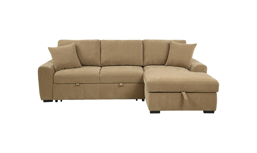 Modern Heritage Pastrana Fabric Sleeper Sectional Chaise Sofa - Jennifer Furniture