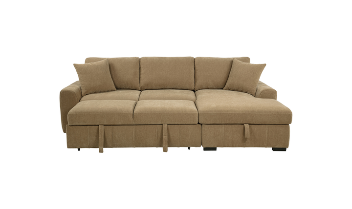 Modern Heritage Pastrana Fabric Sleeper Sectional Chaise Sofa - Jennifer Furniture