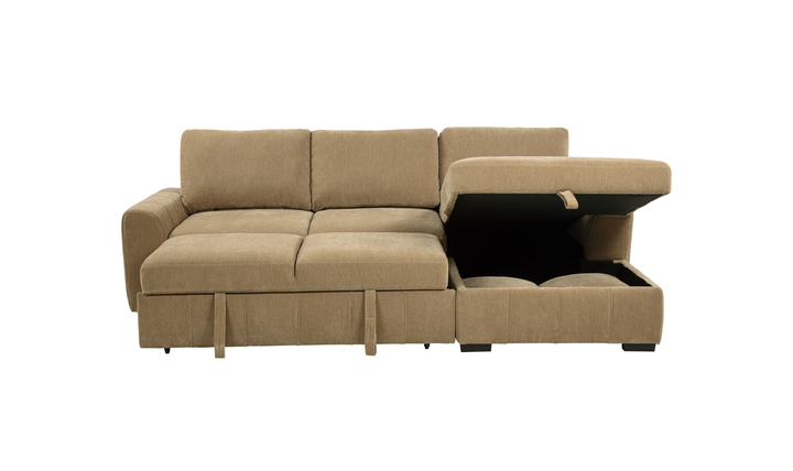 Modern Heritage Pastrana Fabric Sleeper Sectional Chaise Sofa - Jennifer Furniture