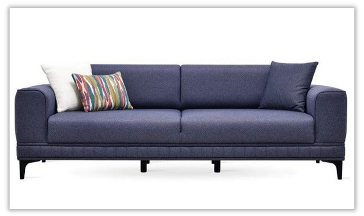 Buy Pavia 3 Seater Sofa Bed With Track Arm in Navy Blue