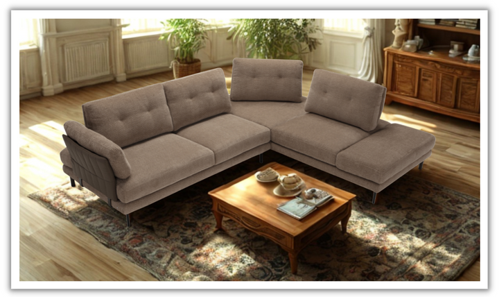 Pavone Sectional Sofa With Chaise – Contemporary L-Shaped Configuration-jennifer furniture