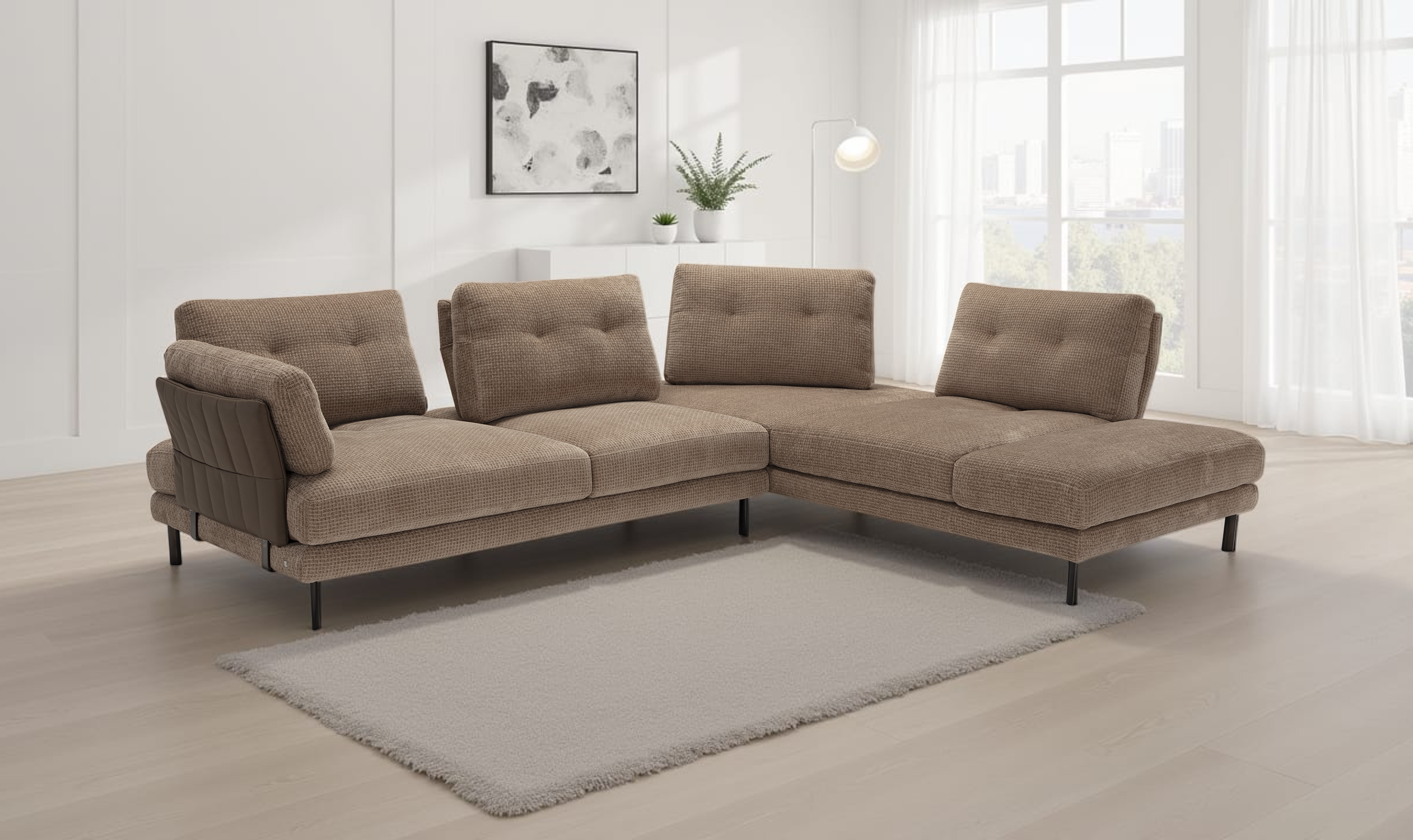 Klaussner Pavone L-Shaped Sectional Sofa With Chaise
