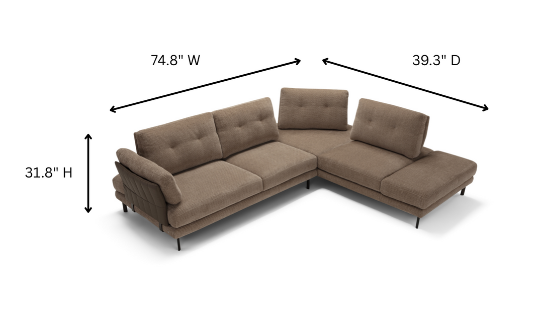 Pavone Sectional Sofa With Chaise – Contemporary L-Shaped Configuration-jennifer furniture