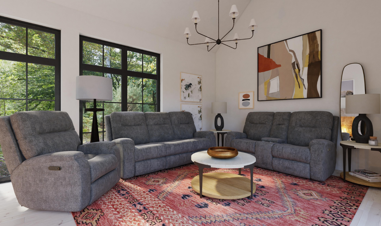 Penn Power Reclining Sofa with Power Headrests & Footrests-jenniferfurniture