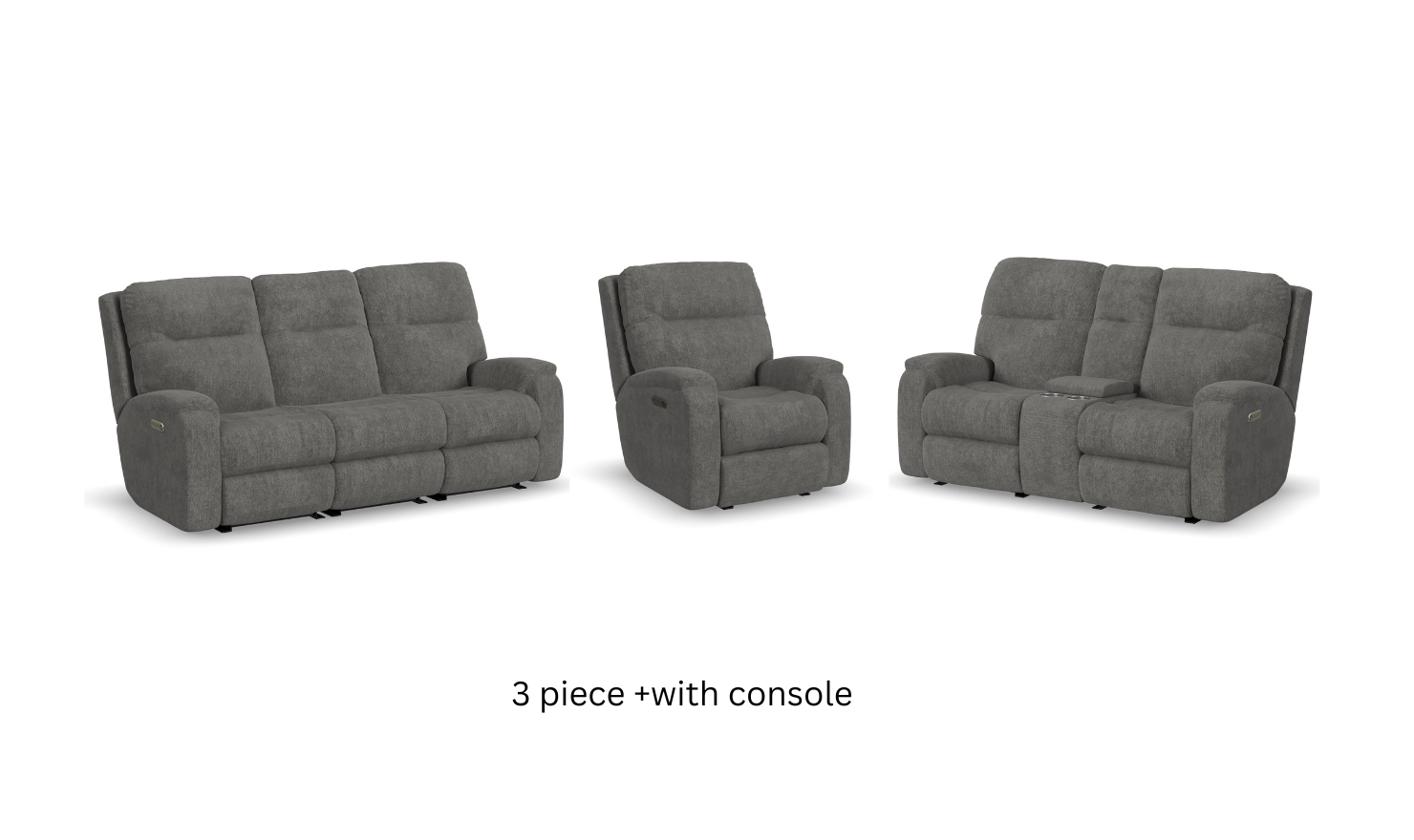 Flexsteel Penn Power Reclining Living Room Set in Fabric