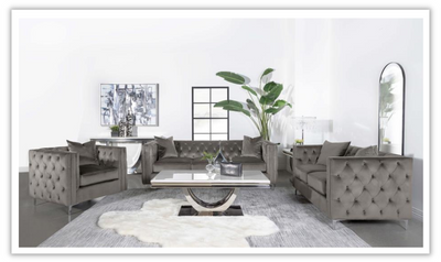 Phoebe Living Room Set In Brown