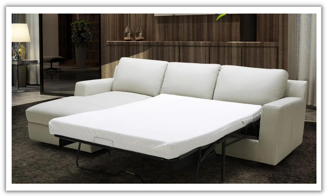 Presence 3-seater L-Shaped Leather Sleeper Sectional