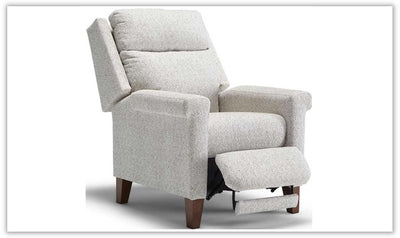 Prima White Three-Way Manual Fabric Recliner Chair in Wood