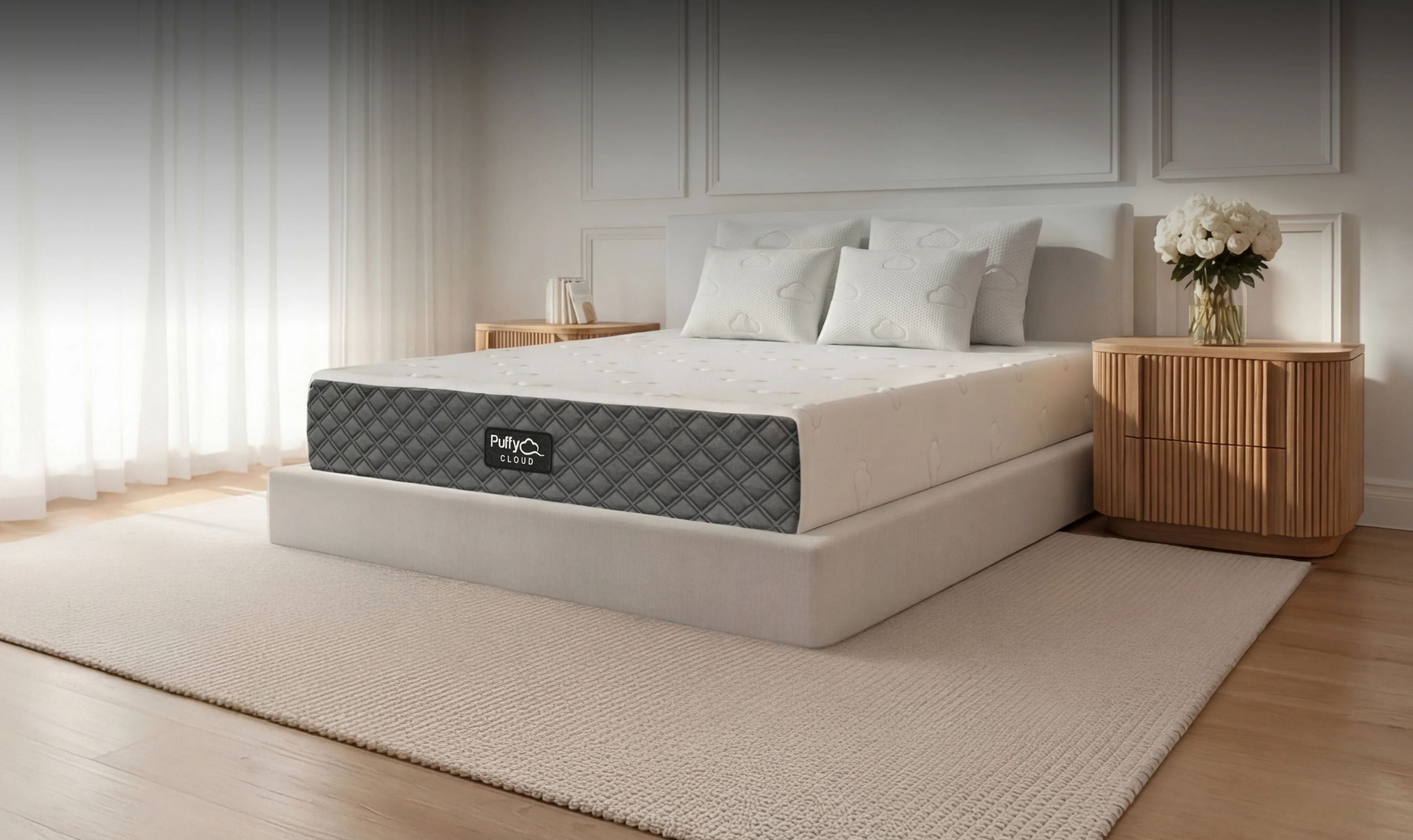 Puffy Cloud All-Foam Medium-Plush Mattress with Adjustable Base Compatible