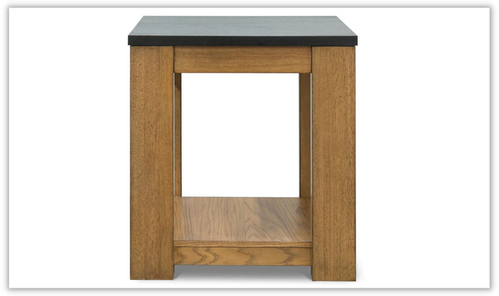 Modern Heritage Quentina End Table with Black Faux Stone Top