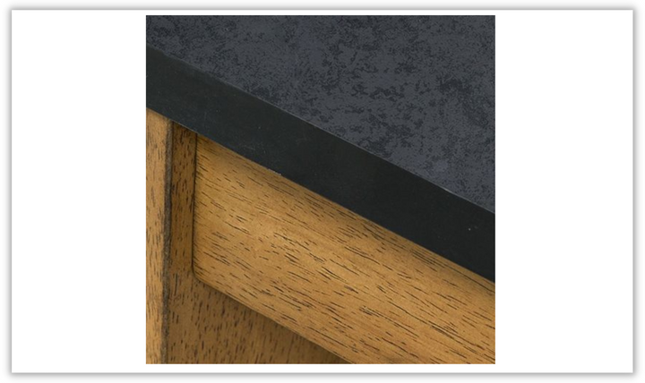 Modern Heritage Quentina End Table with Black Faux Stone Top