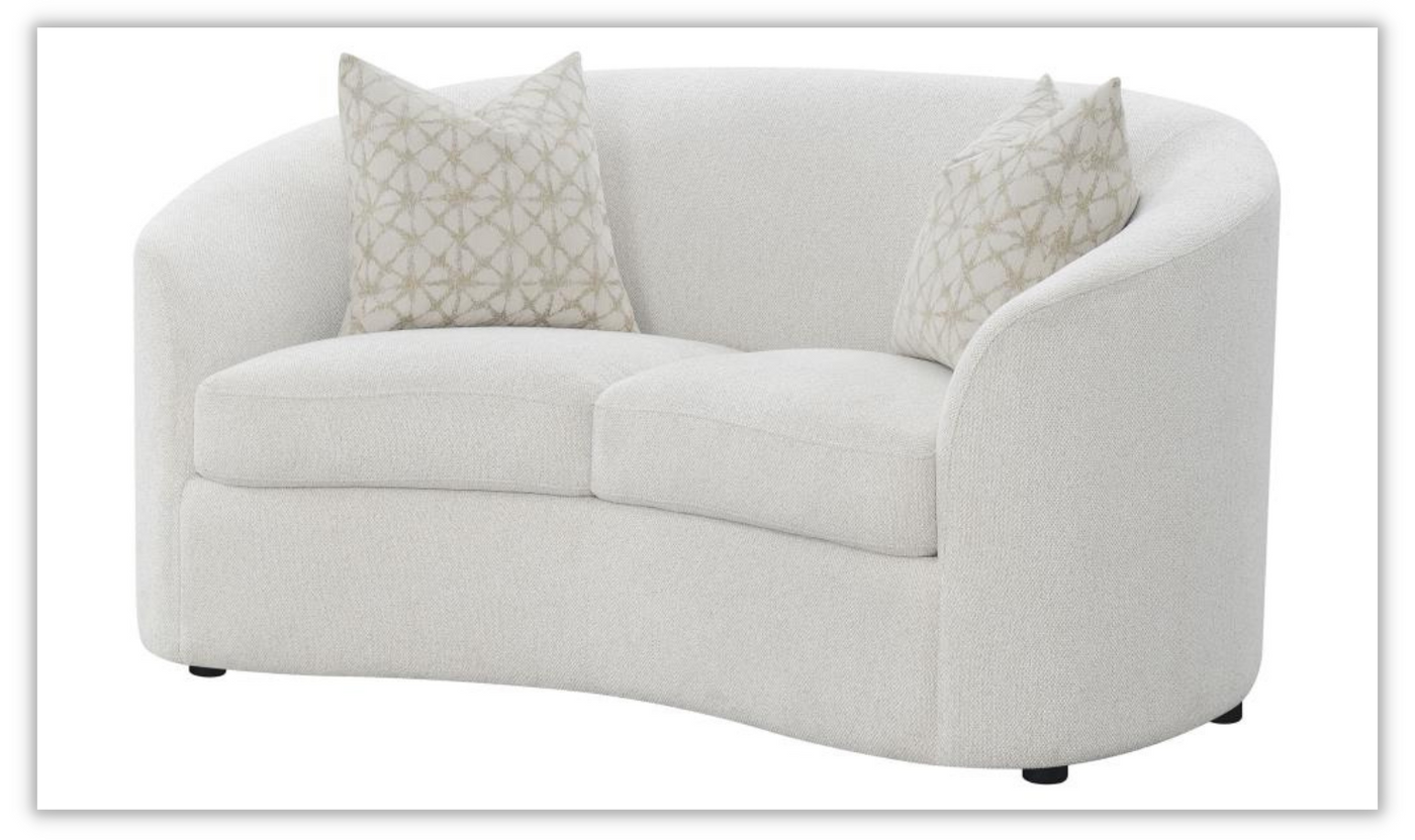Buy Rainn Upholstered Loveseat 2 Seater in Beige Online at Jennifer Furniture