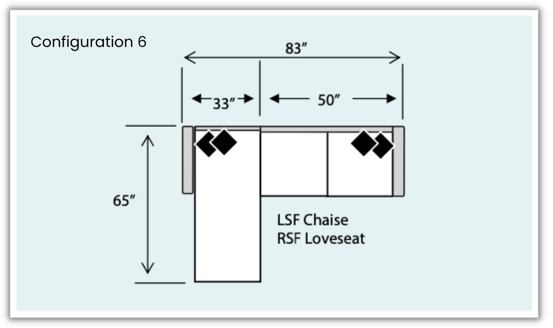 Four Seasons Reese L-Shaped Modular Sectional Sofa with Track Arms