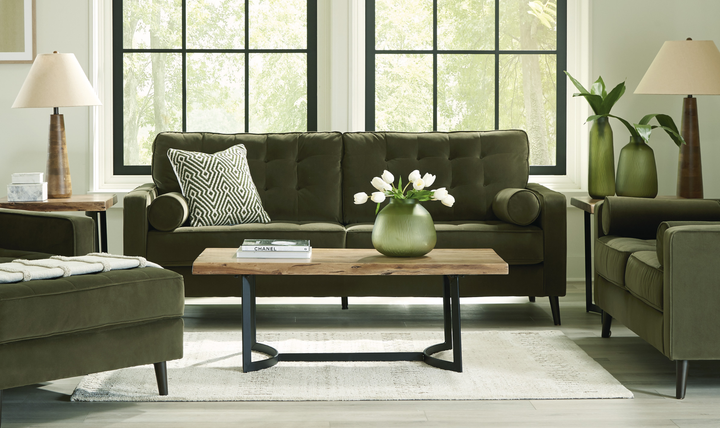 Modern Heritage Reveon Lakes Fabric Sofa with Tapered Legs