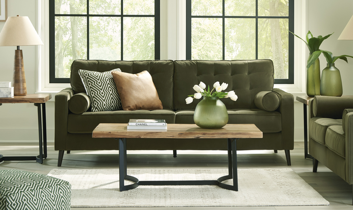 Modern Heritage Reveon Lakes Fabric Sofa with Tapered Legs