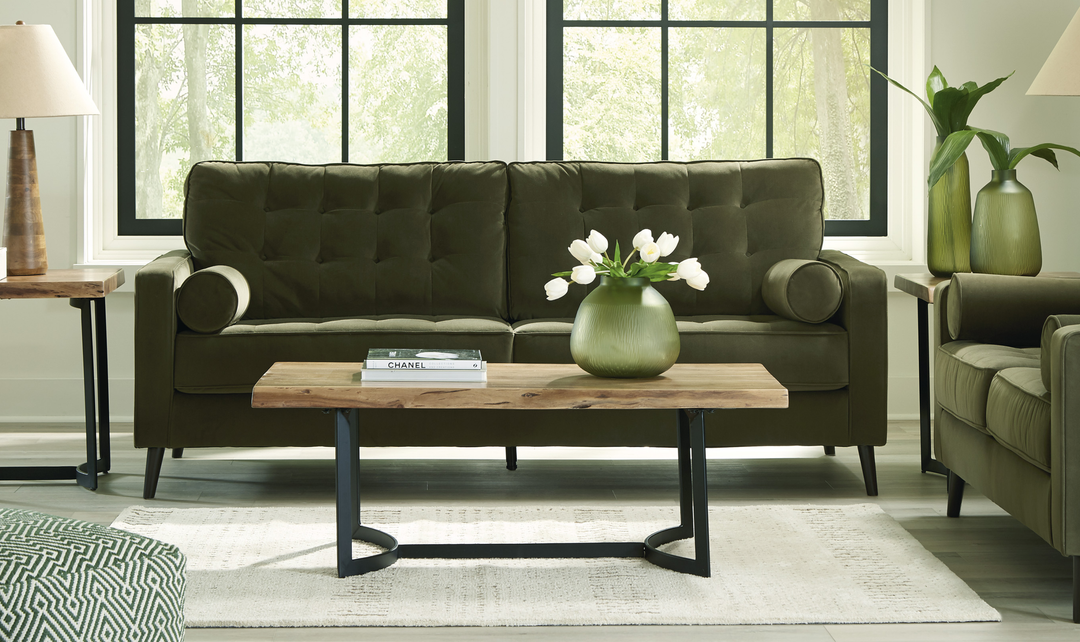 Modern Heritage Reveon Lakes Fabric Sofa with Tapered Legs