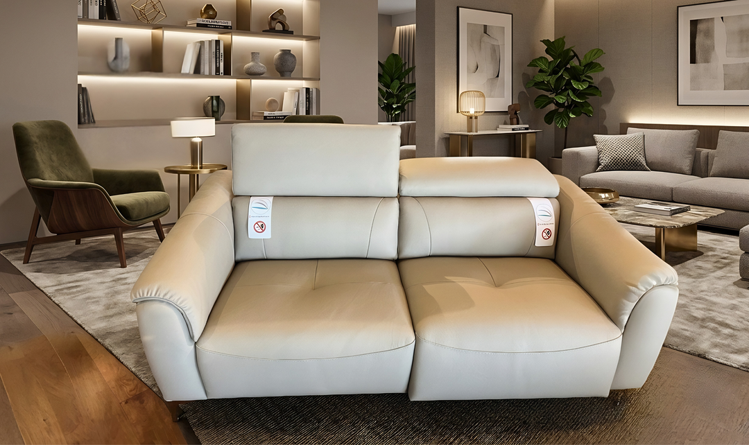 Nicoletti Italia Richmond 2-Piece Leather Recliner Sofa With Zero Gravity - Jennifer Furniture