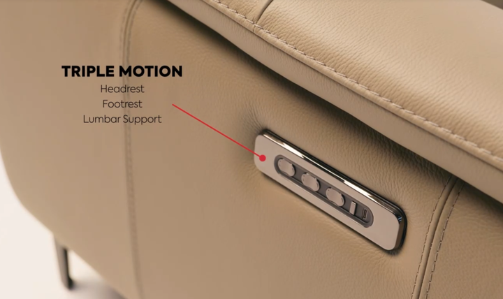 Nicoletti Italia Richmond 2-Piece Leather Recliner Sofa With Zero Gravity - Jennifer Furniture