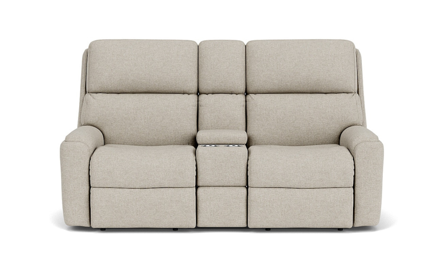 Rio Fabric Power Reclining Loveseat With Console-jeniferfurniture