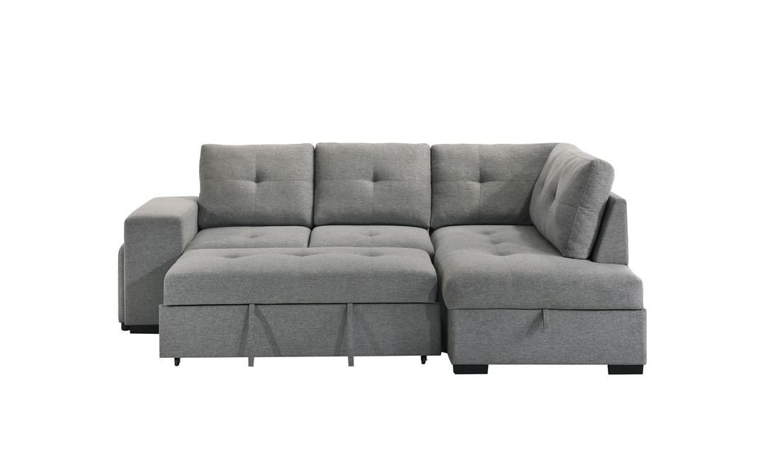 Modern Heritage Roanne Fabric Sleeper Sectional Sofa With Two Footstools - Jennifer Furniture
