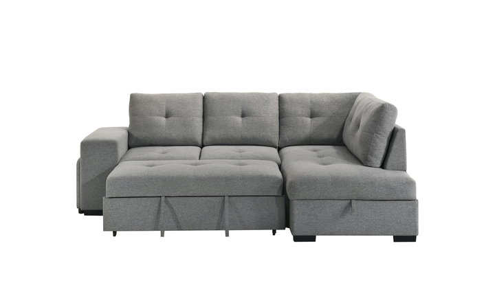 Modern Heritage Roanne Fabric Sleeper Sectional Sofa With Two Footstools - Jennifer Furniture