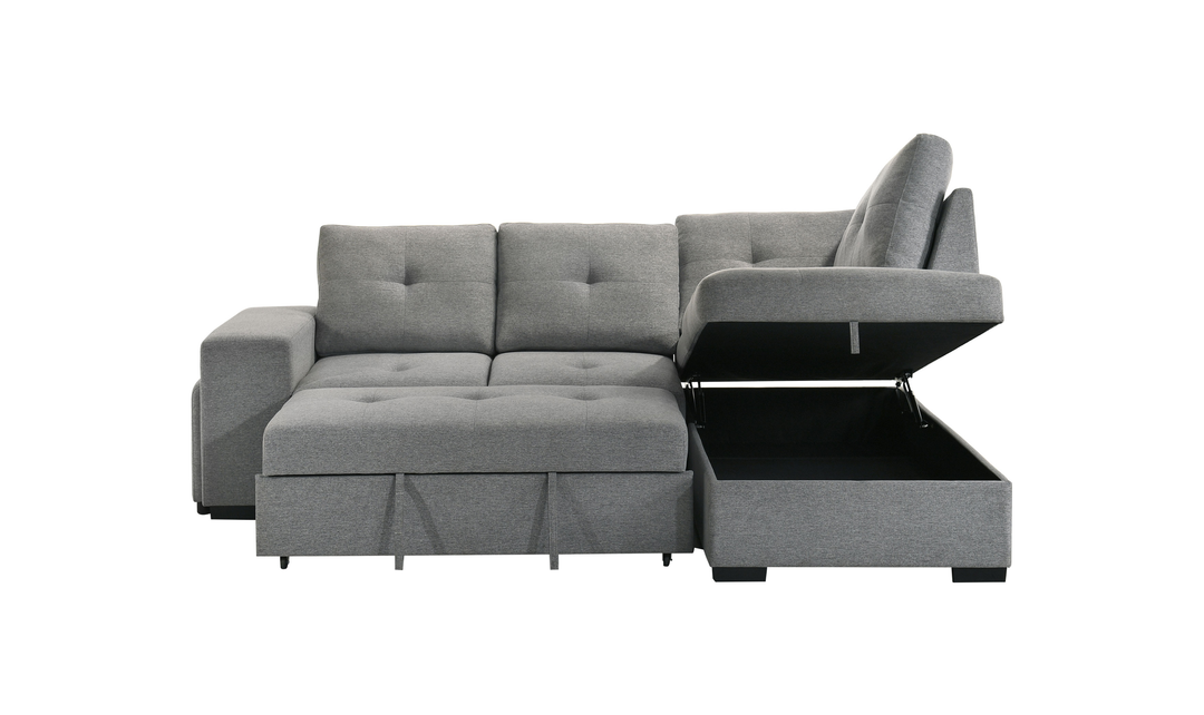 Modern Heritage Roanne Fabric Sleeper Sectional Sofa With Two Footstools - Jennifer Furniture