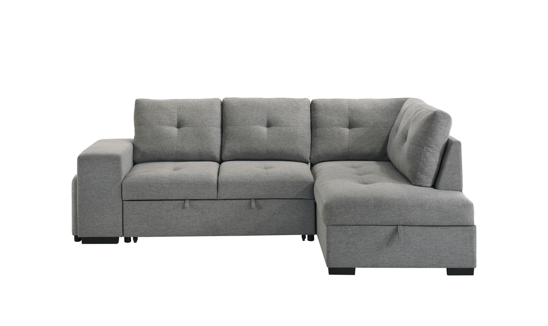 Modern Heritage Roanne Fabric Sleeper Sectional Sofa With Two Footstools - Jennifer Furniture
