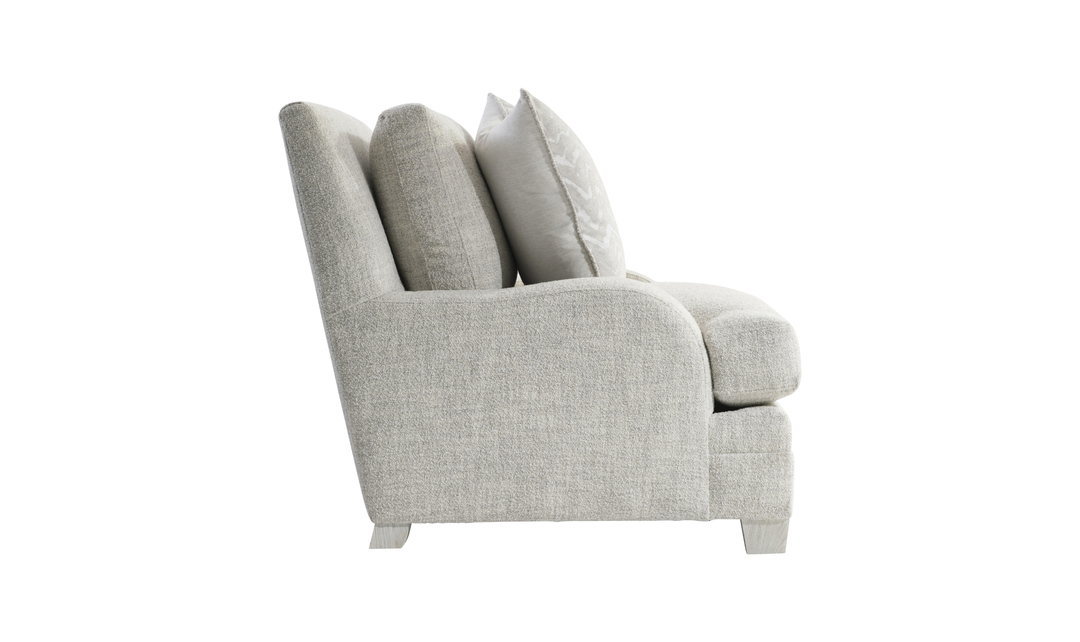 Bernhardt Rollins Fabric Chair With Shaped Track Arm and Throw Pillow - Jennifer Furniture