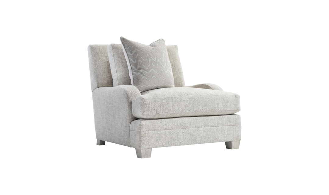 Bernhardt Rollins Fabric Chair With Shaped Track Arm and Throw Pillow - Jennifer Furniture