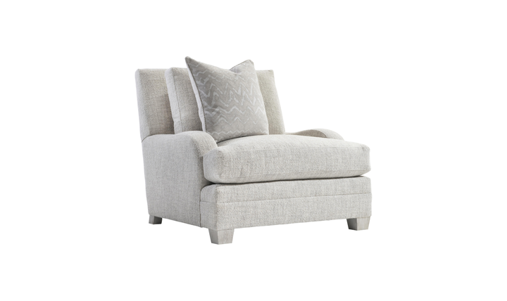 Bernhardt Rollins Fabric Chair With Shaped Track Arm and Throw Pillow - Jennifer Furniture
