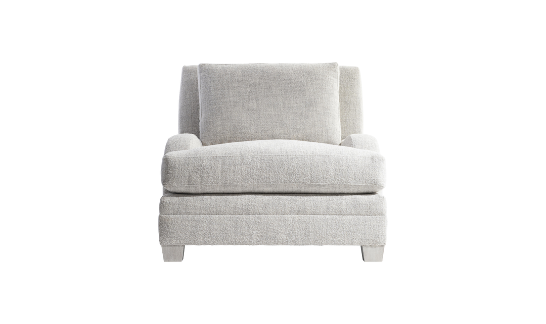 Bernhardt Rollins Fabric Chair With Shaped Track Arm and Throw Pillow - Jennifer Furniture