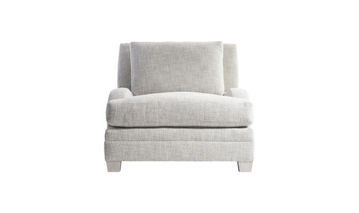 Bernhardt Rollins Fabric Chair With Shaped Track Arm and Throw Pillow - Jennifer Furniture