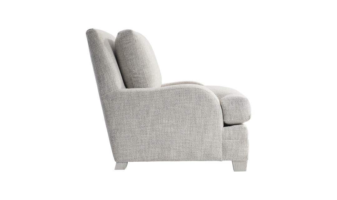 Bernhardt Rollins Fabric Chair With Shaped Track Arm and Throw Pillow - Jennifer Furniture