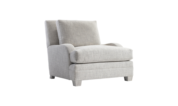 Bernhardt Rollins Fabric Chair With Shaped Track Arm and Throw Pillow - Jennifer Furniture