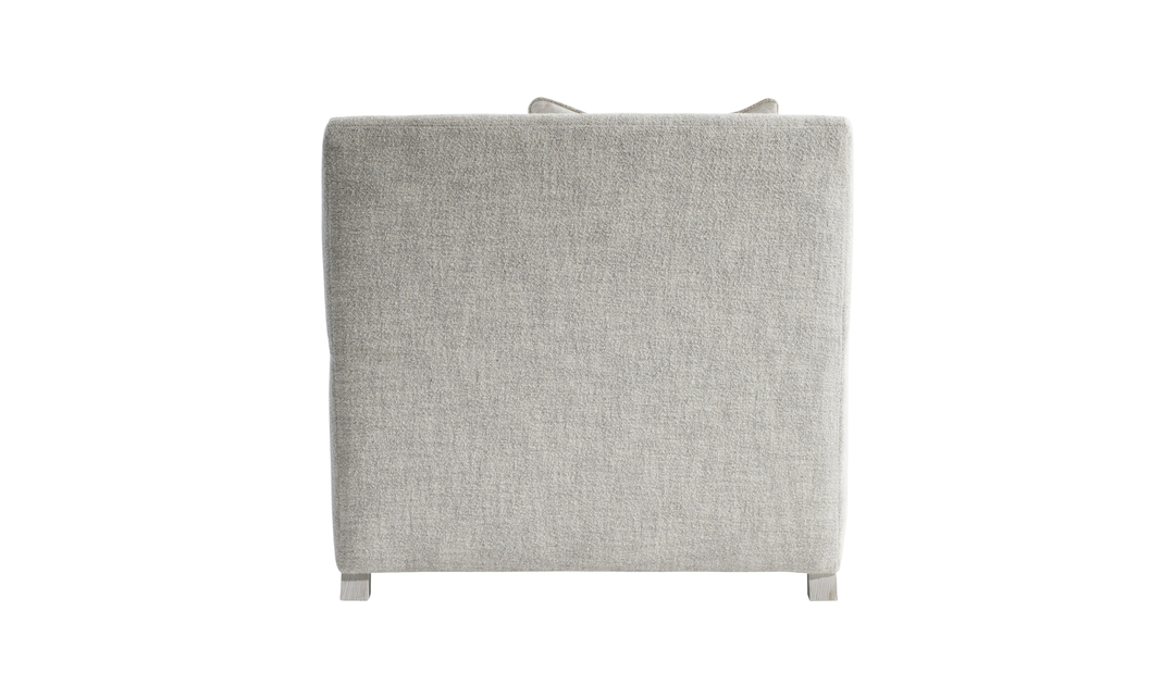 Bernhardt Rollins Fabric Chair With Shaped Track Arm and Throw Pillow