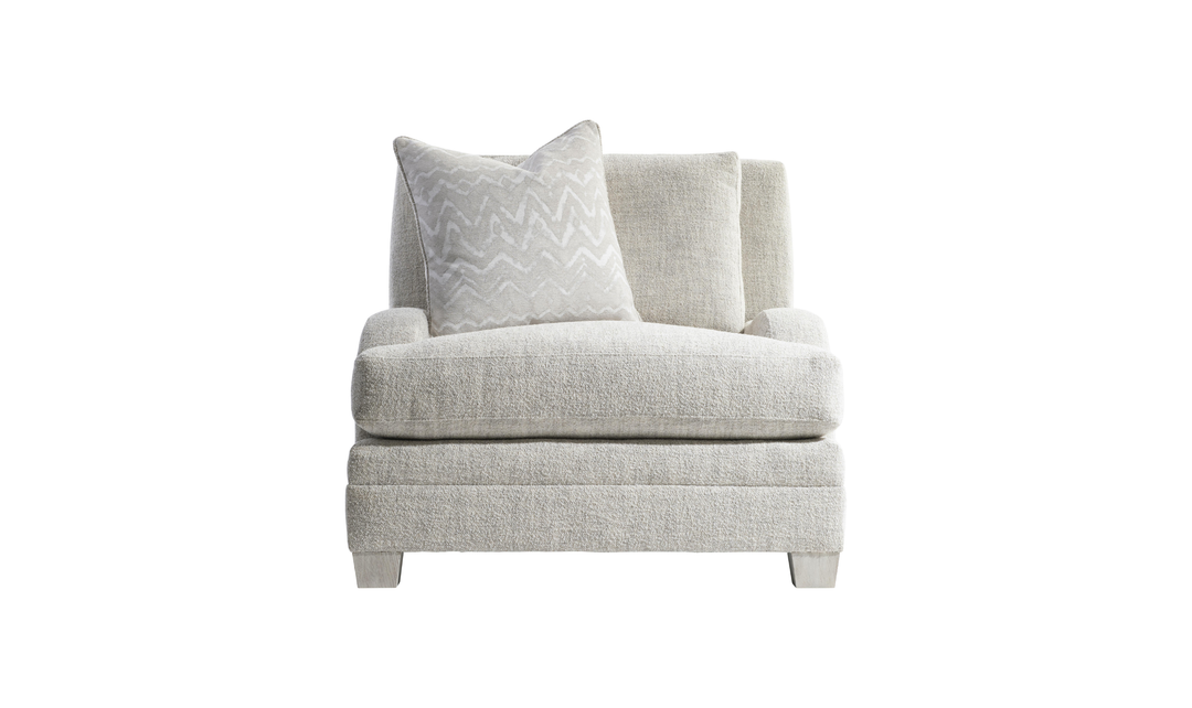 Bernhardt Rollins Fabric Chair With Shaped Track Arm and Throw Pillow - Jennifer Furniture